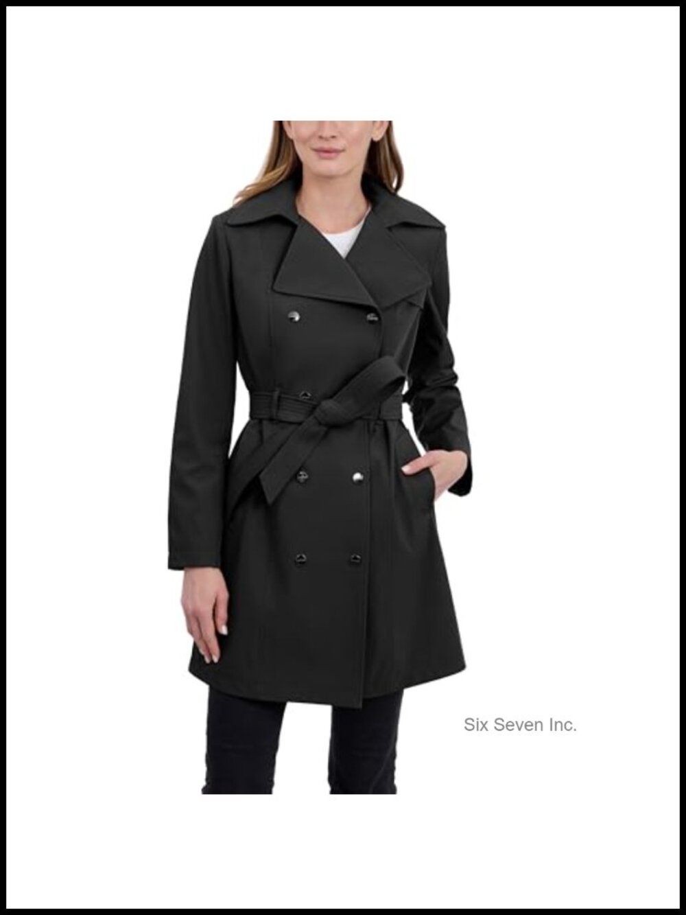 Double Breasted Trench Coat with Detachable Hood & Belt